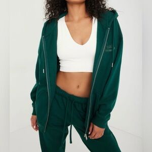 Garage Forest Green Full Zip Up Hoodie